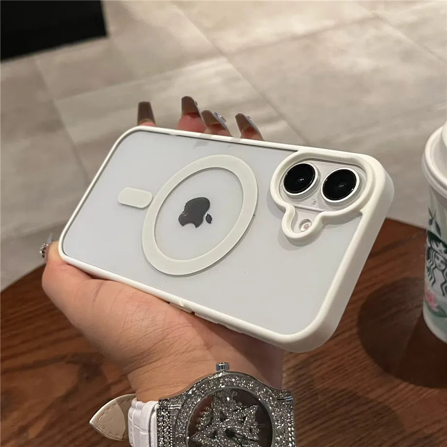 Luxury For Magsafe Transparent Case For iPhone 18 12 13 14 15 16 17 Pro Max Mini Plus Magnetic Wireless Charge Bumper Case Cover
