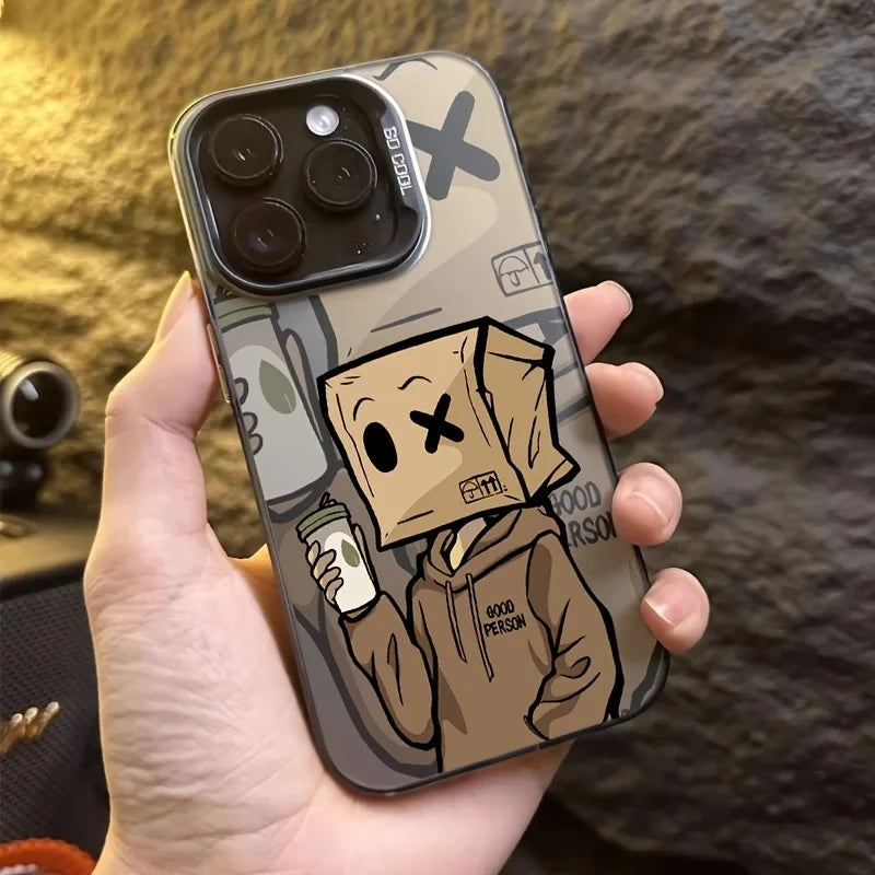 Premium carton Man case graphic phone case for iPhone 16 15 14 13 12 11 x XR Xs SE2 SE 8 7 plus pro Max pc Back Cove