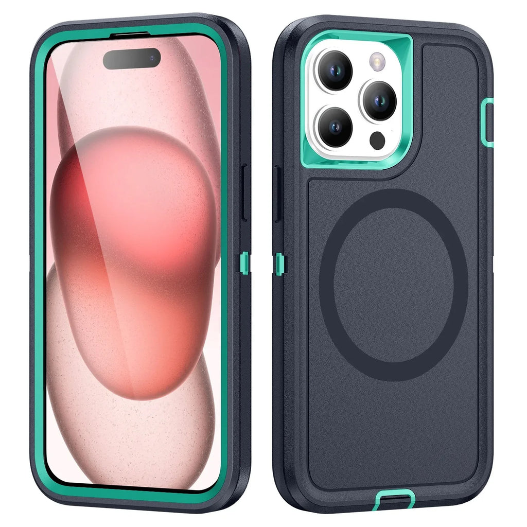 Case For iPhone 17 Pro Max iphone 16 Pro Max 16 15 Pro Max Heavy Duty Shock Absorption Full Body Protective Silicone Rubber Case