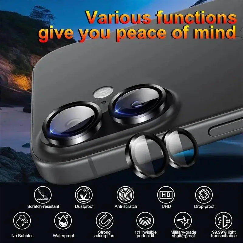 Orange Metal Glass Camera Ziai Protector For IPhone 17 Air 16 15 14 13 Pro Max Plus 17Air 16Pro 17Pro I17 IPones Ring Lens Cover