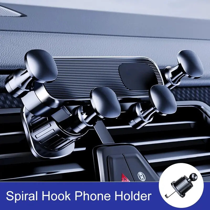 Car Air Vent Phone Holder Gravity Telescopic Phone Mount Stable 360-Degree Rotation Air Outlet Smartphone Support for 4.7-7 Inch