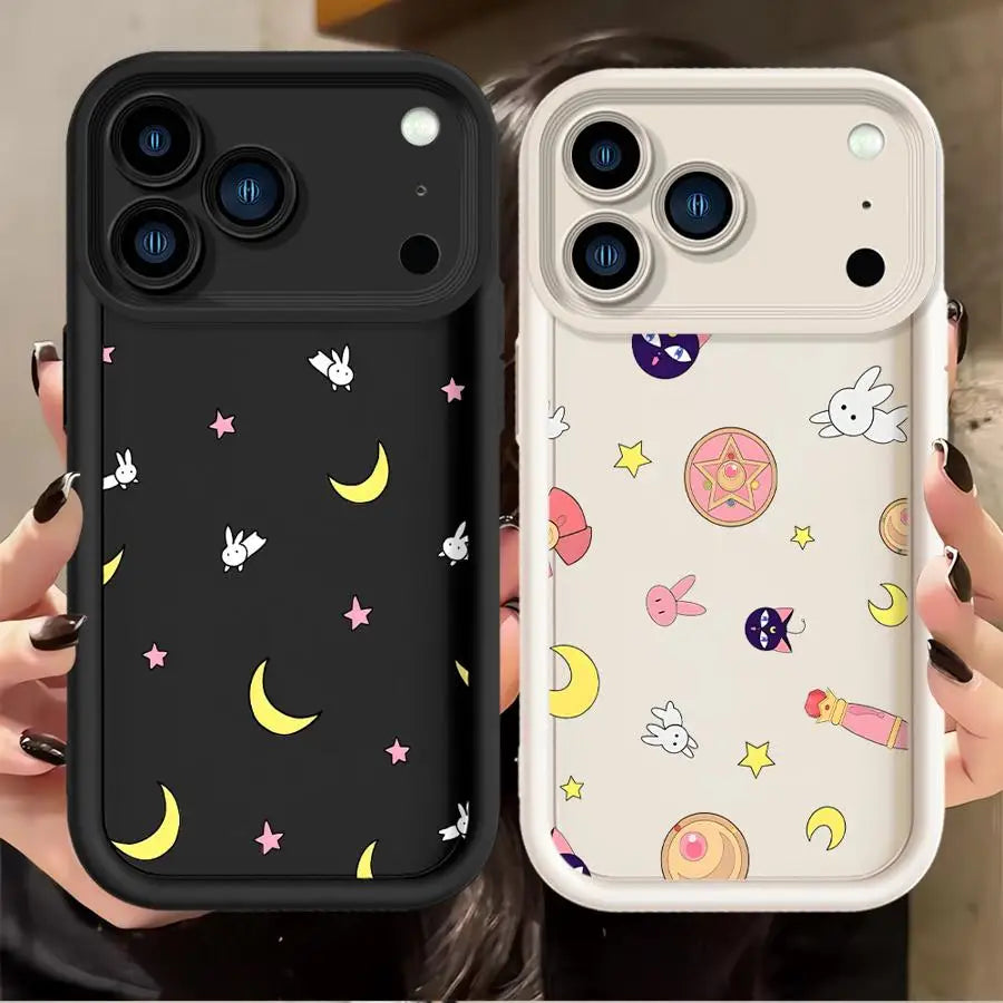 Phone Case for iPhone 15 16 14 Plus 16e XS Max XR 13 12 11 Pro Max 17 Air Soft Shell Sailor Moon Cartoon