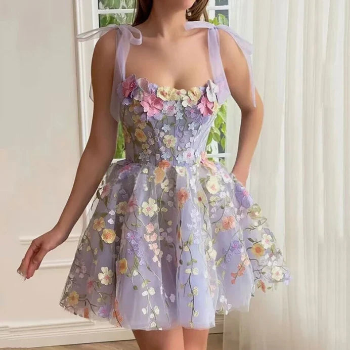 Lilac Spring Flower Fairy Dress (Short)