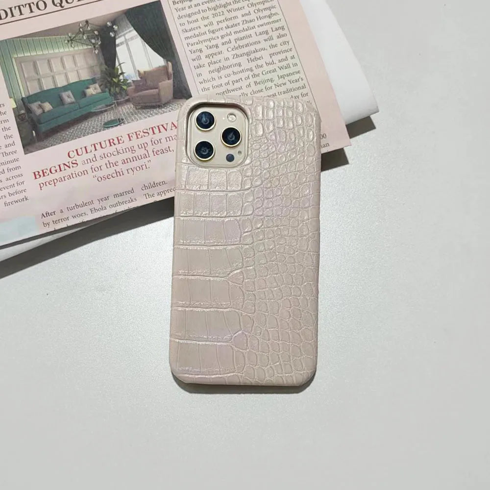 The New Model Is Suitable for iPhone 16plus Crocodile Pattern Phone Case 15promax 14pro 13 12 Anti Drop Hard PC Protection Cover