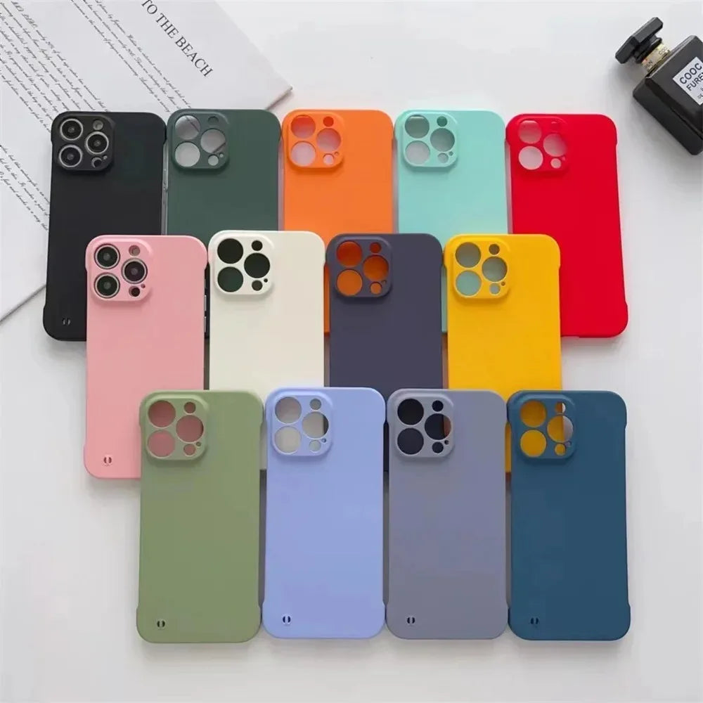 Ultra Thin Minimalist Borderless Phone Case For iPhone 18 17 Air 16 E 15 14 Pro Max Plus Frameless Skin Friendly Hard Back Cover