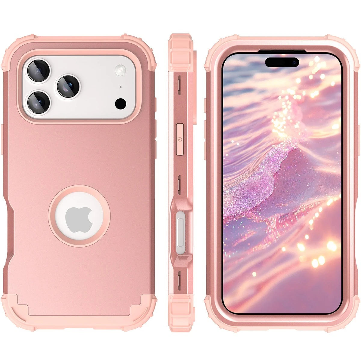 Heavy Duty Hybrid Armor Defender Phone Case For iPhone 17 16 15 14 13 Pro Max Plus Air 16E 360 Full Shockproof Protective Cover