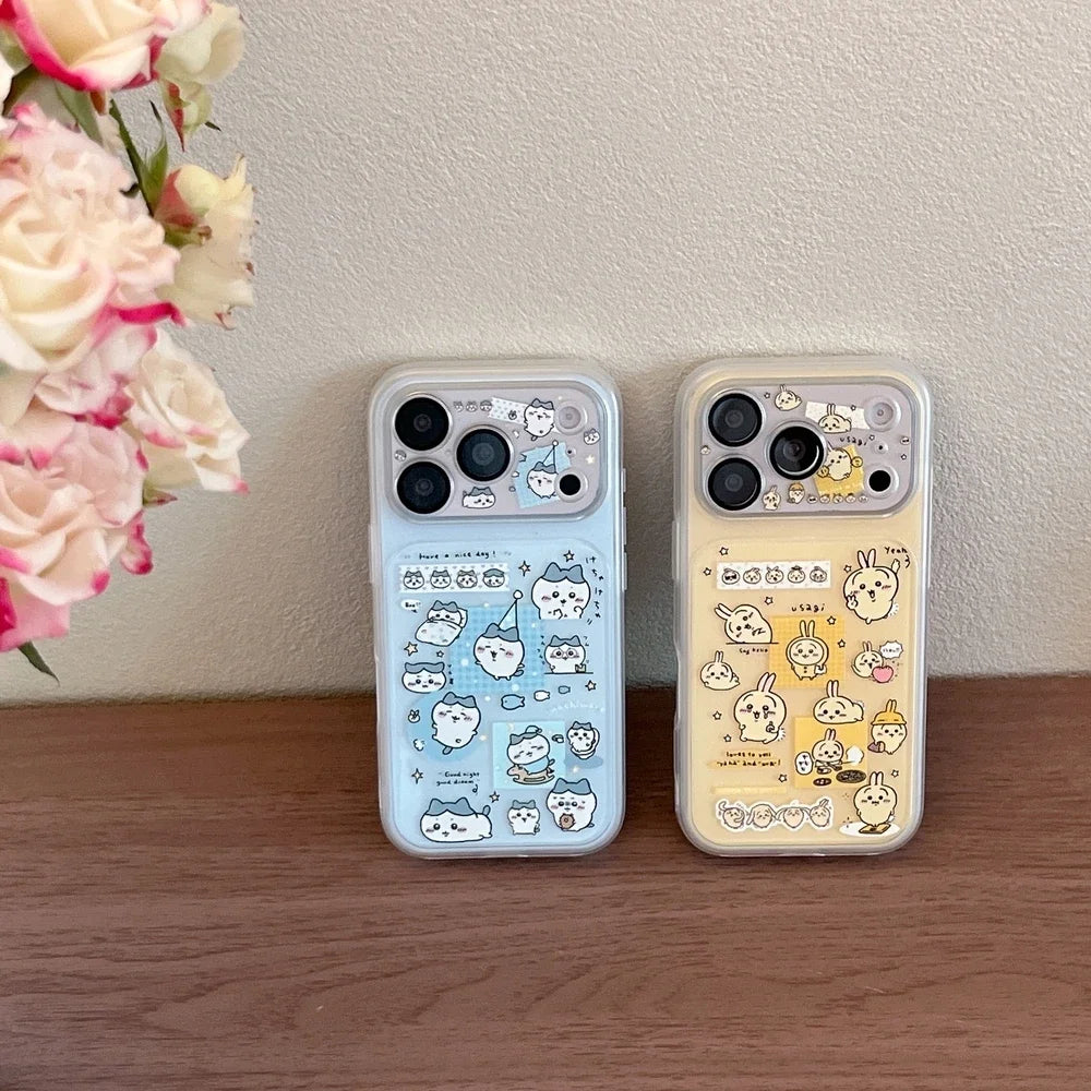 Cute Cartoon Janpan Anime Chiikawa Hachiware Usagi Phone Case For iPhone 17 16 15 14 13 Pro Max Cases Shockproof Hard Cover