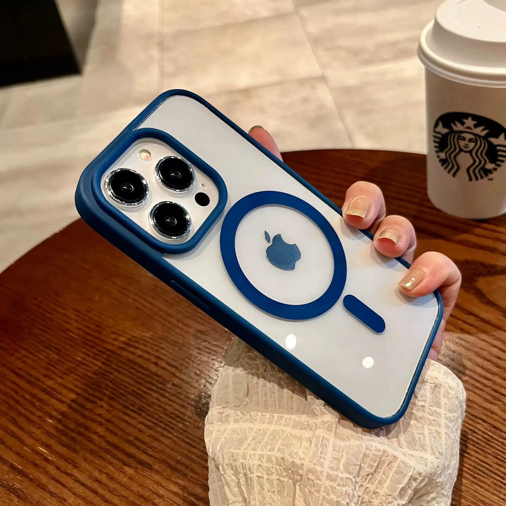 Luxury Magnetic Wireless Charge For Magsafe Case for iPhone 16 15 14 Plus 13 12 11 Pro Max Mini Soft Bumper Transparent Cover