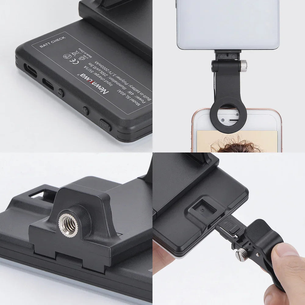 LED Mobile Phone Fill Light USB Type-C Dual Port Charging Universal Fill Lamp For Makeup Live Streaming Selfie Video Conference