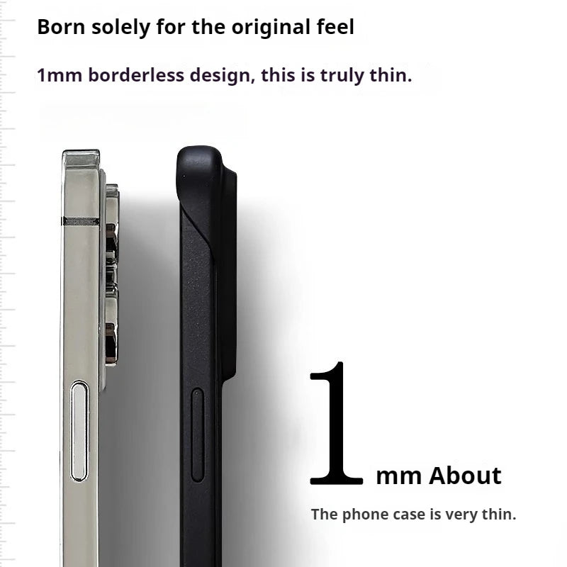 Ultra Thin Minimalist Borderless Phone Case For iPhone 18 17 Air 16 E 15 14 Pro Max Plus Frameless Skin Friendly Hard Back Cover