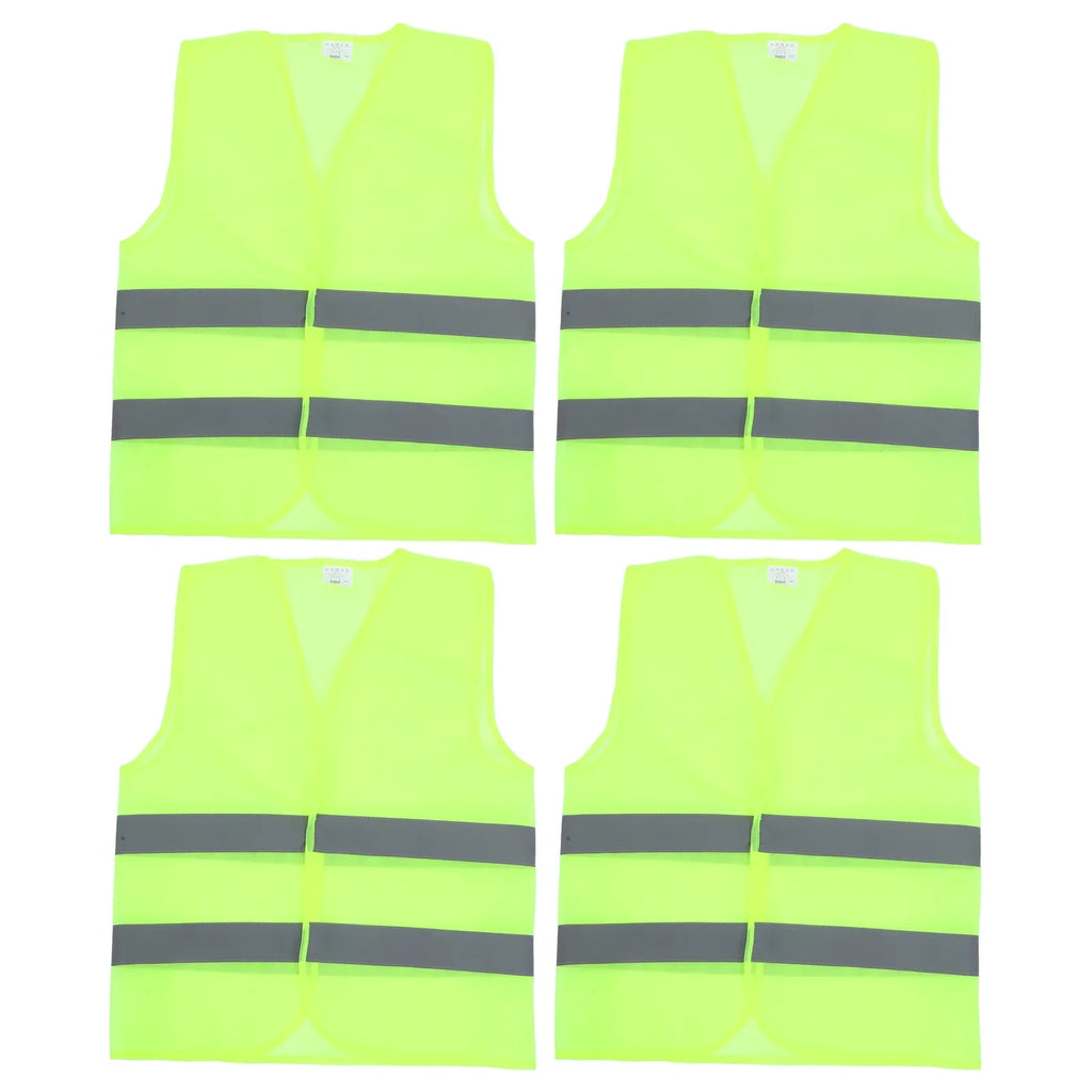 4 PCS High Visibility Cycling Riding Vests Reflective Safety Vests Jackets for Outdoor Construction Work Safety Road Traffic San