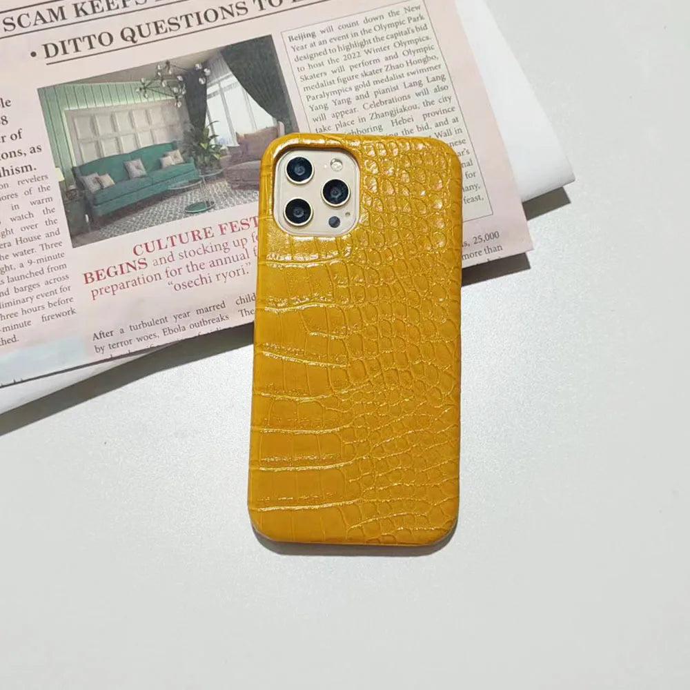 The New Model Is Suitable for iPhone 16plus Crocodile Pattern Phone Case 15promax 14pro 13 12 Anti Drop Hard PC Protection Cover