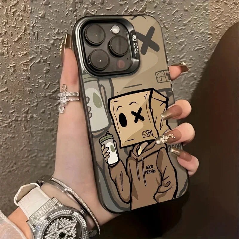 Premium carton Man case graphic phone case for iPhone 16 15 14 13 12 11 x XR Xs SE2 SE 8 7 plus pro Max pc Back Cove