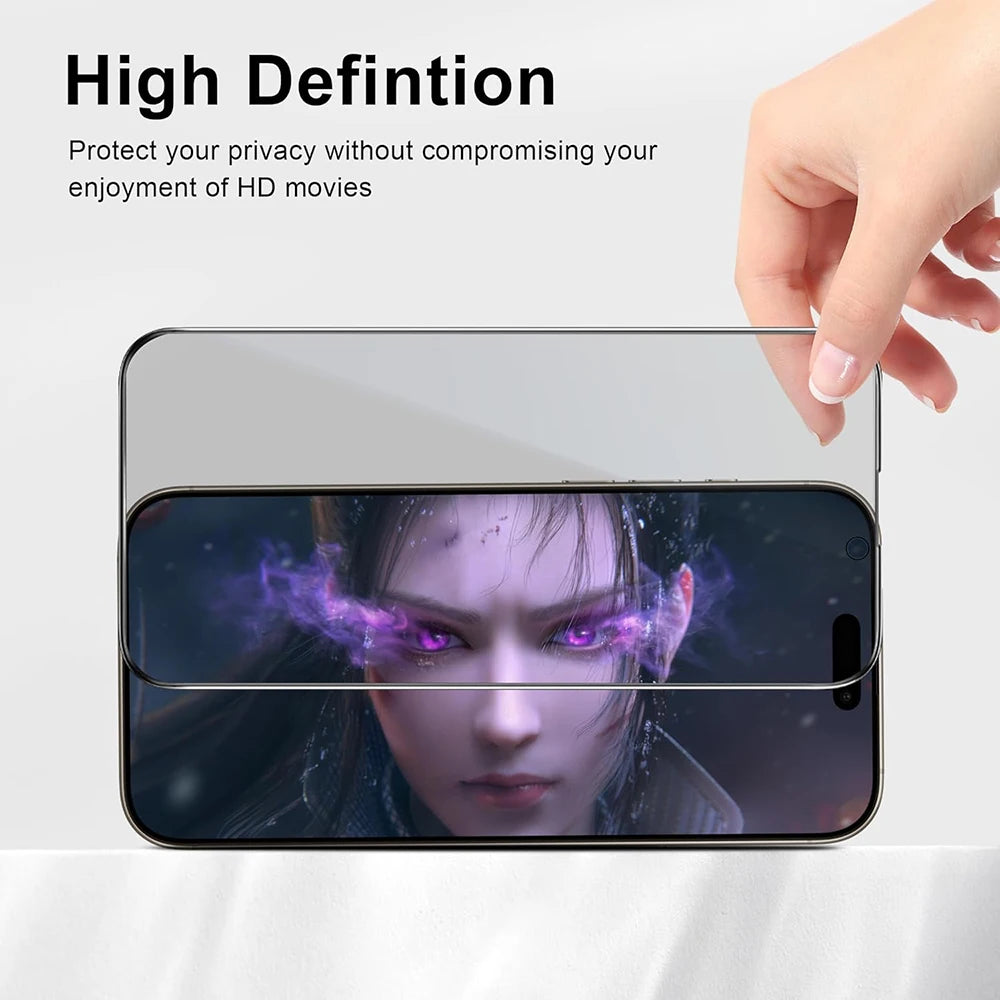4Pcs Anti Spy Tempered Glass For iPhone 17 16 15 14 13 12 11 Pro Max XS XR Privacy Screen Protector Full Cover Case Friendly 9H