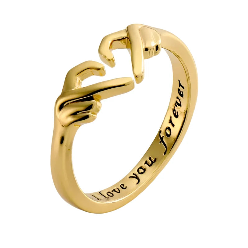 Cute Heart Hands Ring