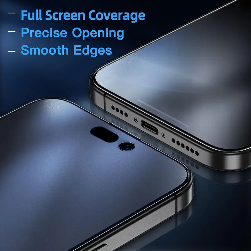 3Pcs Oleophobic Coating Dust Free Easy Installation Matte Screen Protector For iPhone 16 14 13 12 11 15 17 18 Pro Max X XR Glass