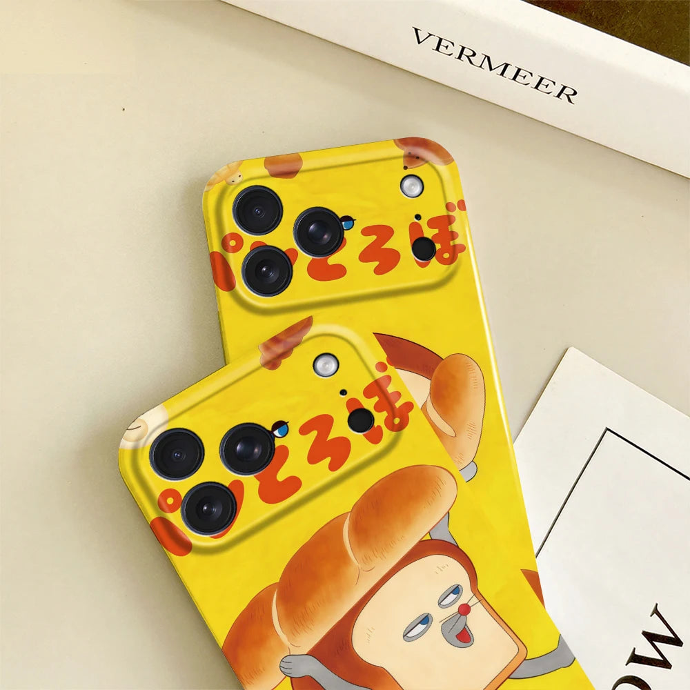 Phone Case For iPhone 17 16 15 14 13 12 11 Plus Pro Max Mini Glossy HD Hard Cover Film Shell B-Bread T-Thief