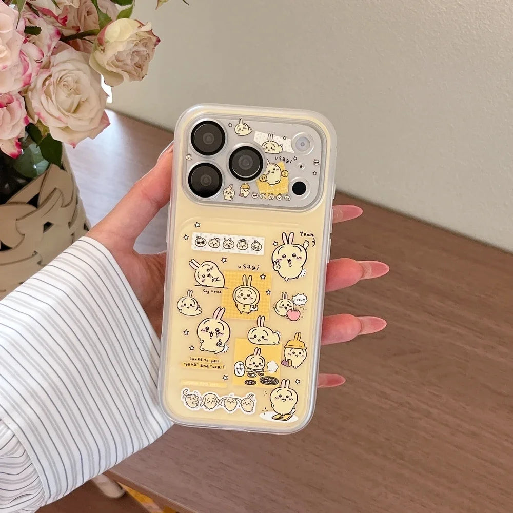 Cute Cartoon Janpan Anime Chiikawa Hachiware Usagi Phone Case For iPhone 17 16 15 14 13 Pro Max Cases Shockproof Hard Cover