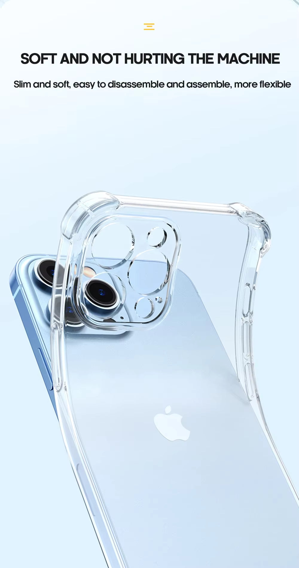 Shockproof Silicone Clear Phone Case For iPhone 13 11 12 14 17 Pro Max Mini Lens Protection Back Case For iPhone 15 16 18 PRO XS