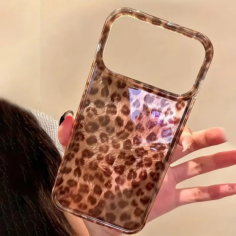 Stylish Brown Leopard Print Phone Case For iPhone 17 18 Pro Air 16 15 14 13 12 14 Pro Max 16E X XR XS Max Plus Shockproof Cover