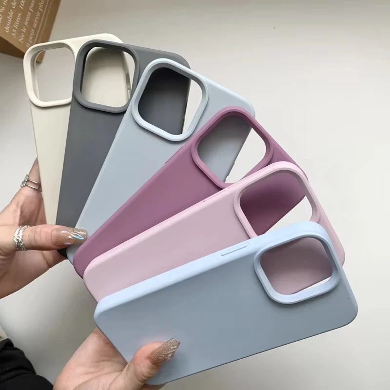 Liquid Silicone Rubber phone case for iphone 17 16 15 14 plus 13 12 11 pro max cover Luxury funda Cute Colors cases carcasa