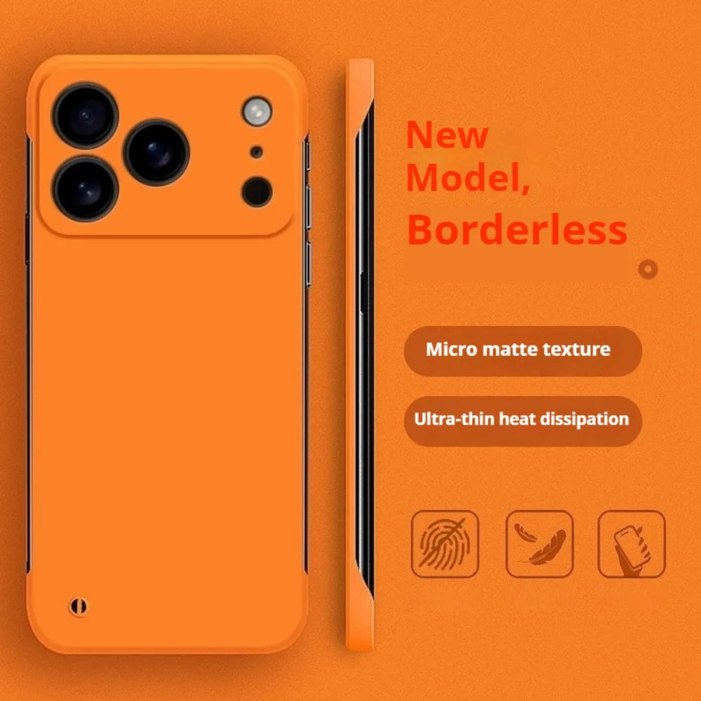 Ultra Thin Minimalist Borderless Phone Case For iPhone 18 17 Air 16 E 15 14 Pro Max Plus Frameless Skin Friendly Hard Back Cover