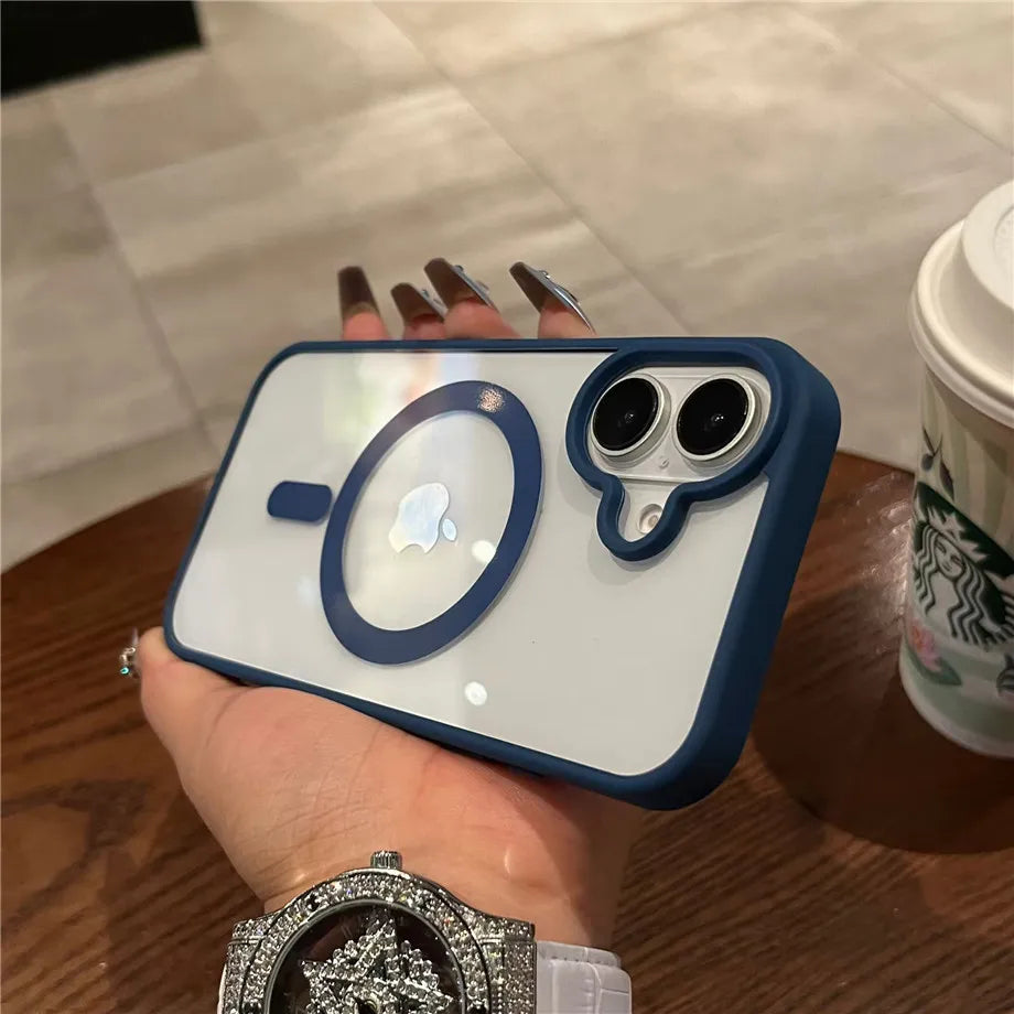 Luxury For Magsafe Transparent Case For iPhone 18 12 13 14 15 16 17 Pro Max Mini Plus Magnetic Wireless Charge Bumper Case Cover