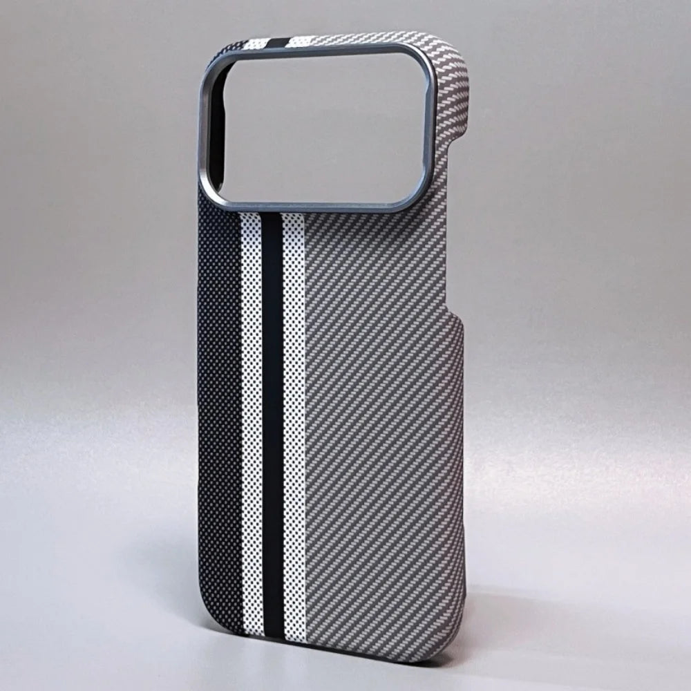 Magnetic Kevlar Texture High Quality Fiber For Magsafe Case For iPhone 17 16 15 14 18 Pro Max Metal Lens Frame Shockproof Cover