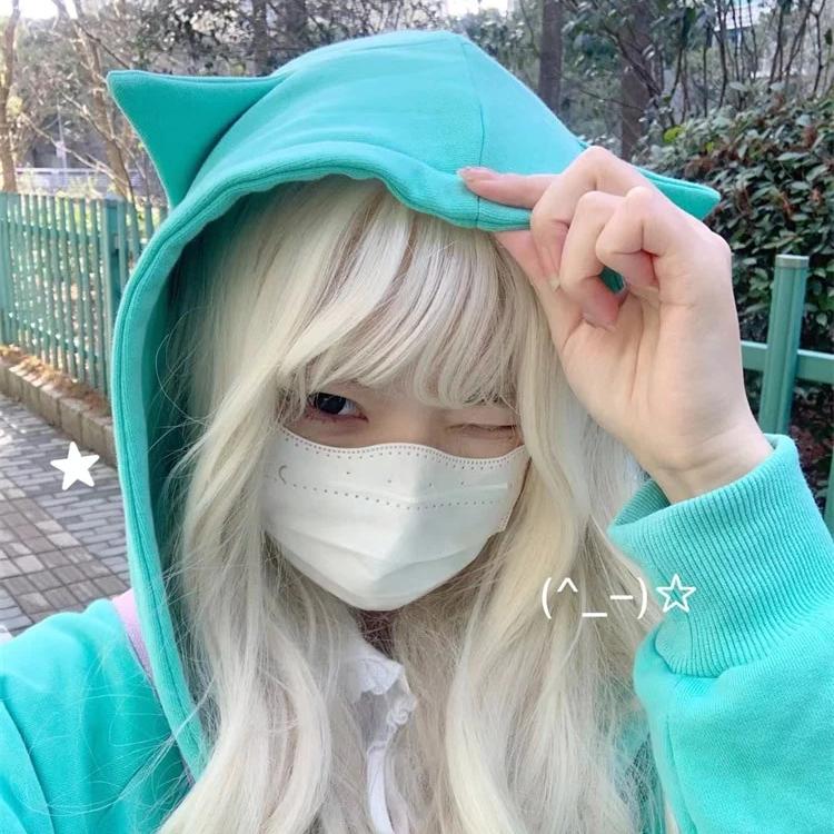 Turquoise Angel Cat Hoodie