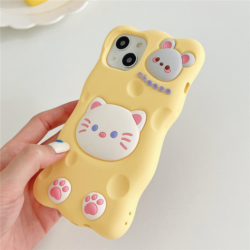 Cheese Cat & Mouse iPhone Cover