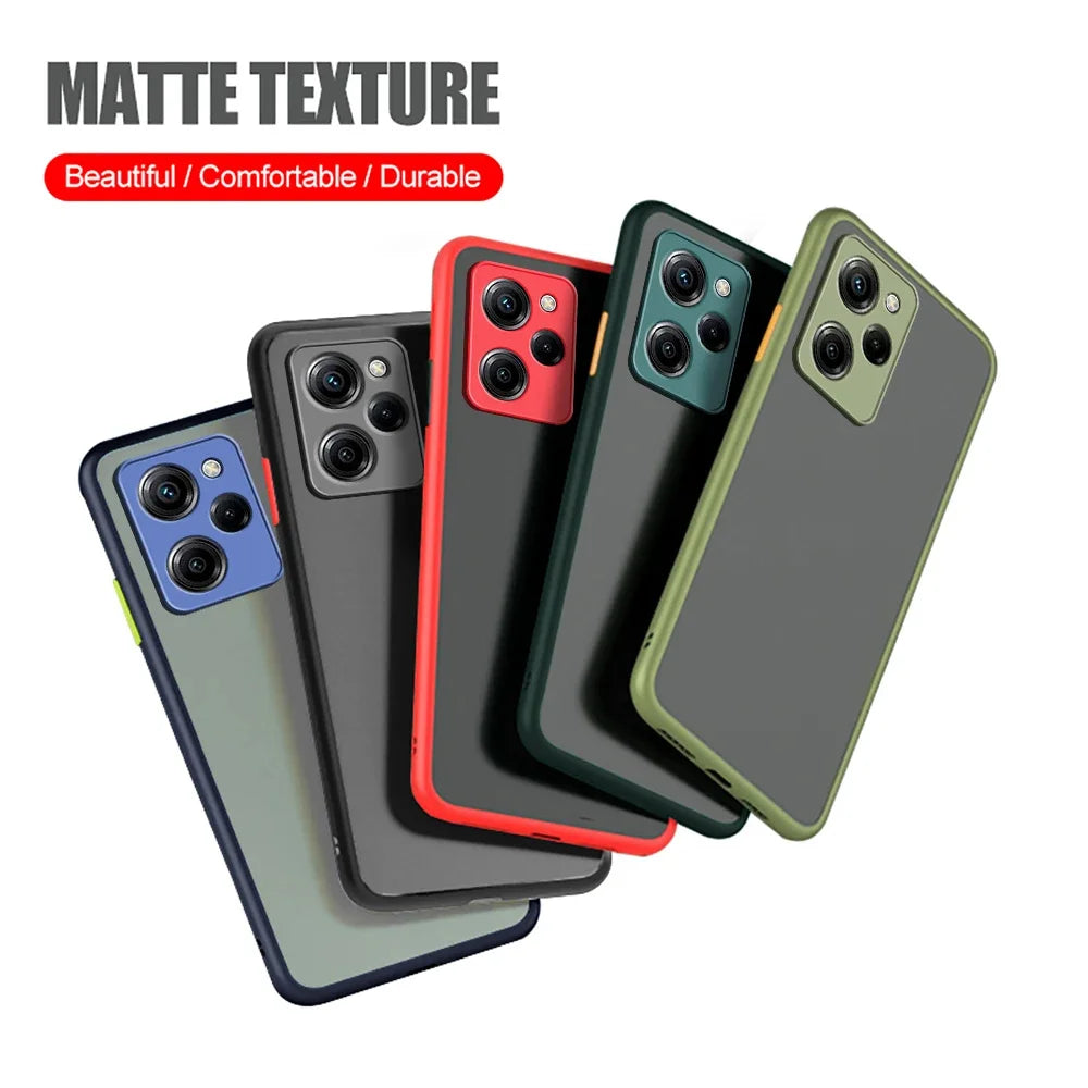 Matte Armor Case for Xiaomi Redmi Note 12 Turbo 13 11 10 Pro Plus  4G 5G Shockproof Bumper Phone Cover on Redmi 12 12C Cover