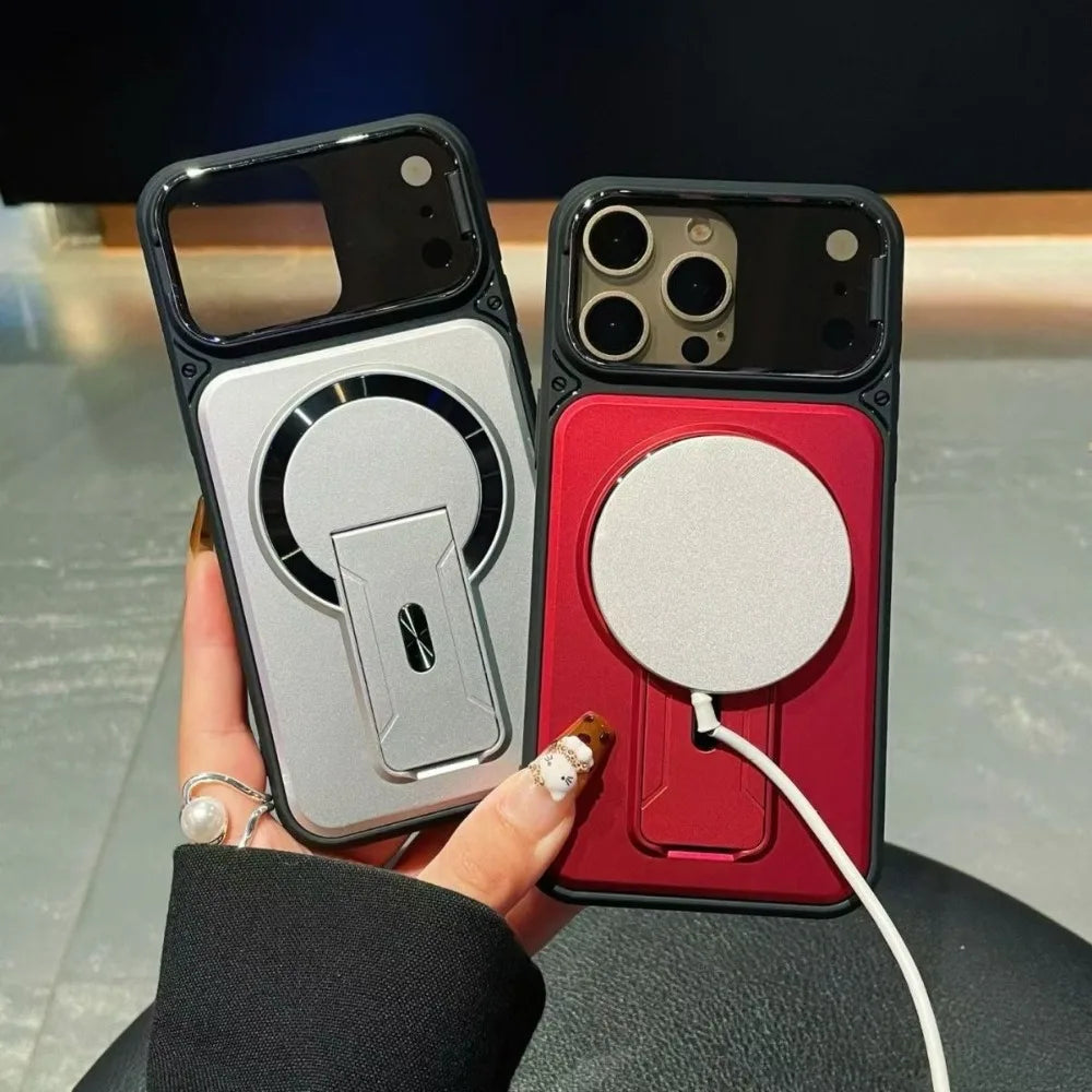 Multi-functional Invisible Dual Support Bracket Phone Case For iPhone 18 17 16 15 14 Plus 13 12 11 Pro Max Wireless Charge Cover