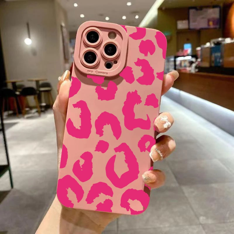 Leopard Design Camera Protective Phone Case for iPhone 16 Cases iPhone 18 17 Air 15 14 13 12 11 Pro Max 16 XR X 7 8 Plus Cover