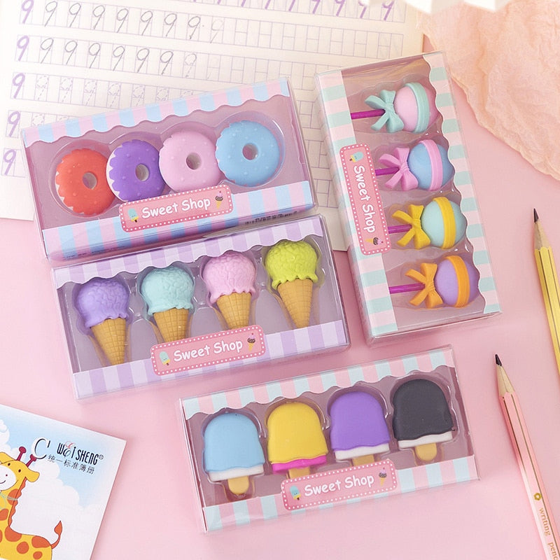 Yummy Ice Cream Erasers Set