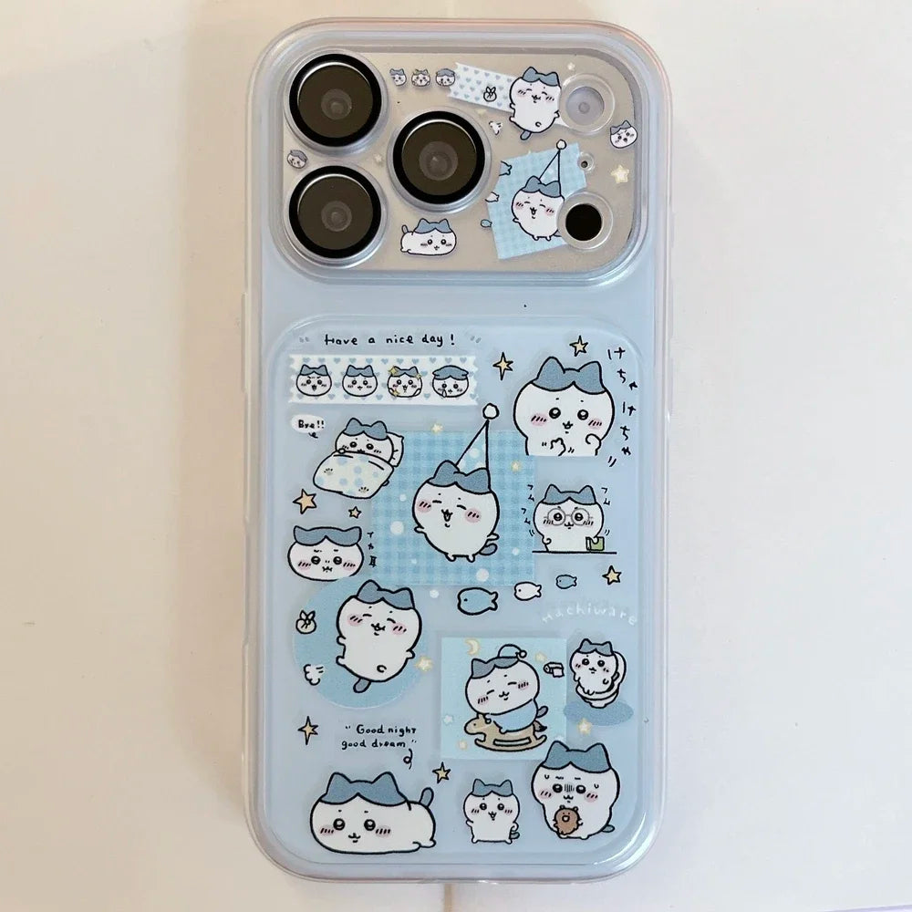Cute Cartoon Janpan Anime Chiikawa Hachiware Usagi Phone Case For iPhone 17 16 15 14 13 Pro Max Cases Shockproof Hard Cover