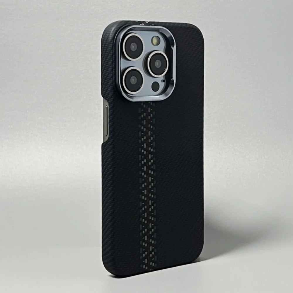 Magnetic Kevlar Texture High Quality Fiber For Magsafe Case For iPhone 17 16 15 14 18 Pro Max Metal Lens Frame Shockproof Cover