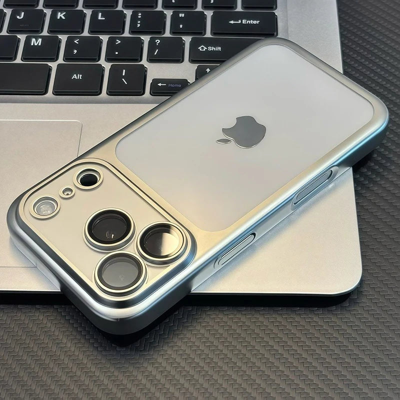 Luxury Plating Nano Matte Translucent Case For iPhone 18 17 16 Plus 15 14 13 Pro Max Air Lens Protection Matte BackPlate Cover