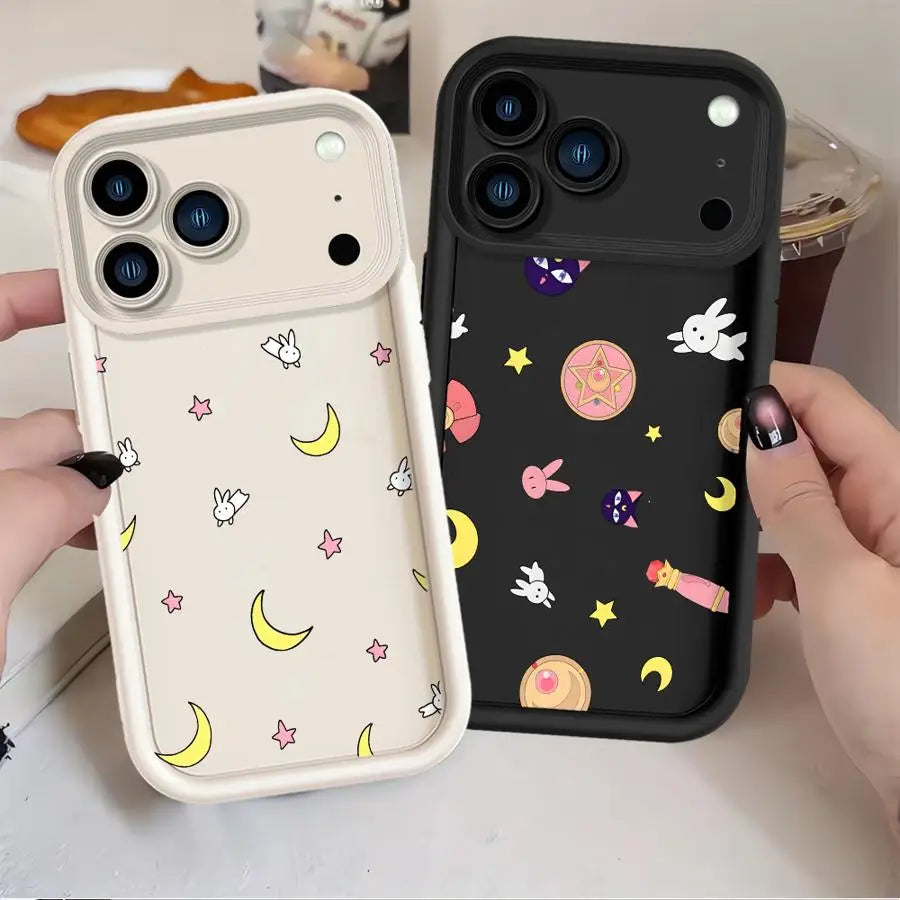 Phone Case for iPhone 15 16 14 Plus 16e XS Max XR 13 12 11 Pro Max 17 Air Soft Shell Sailor Moon Cartoon