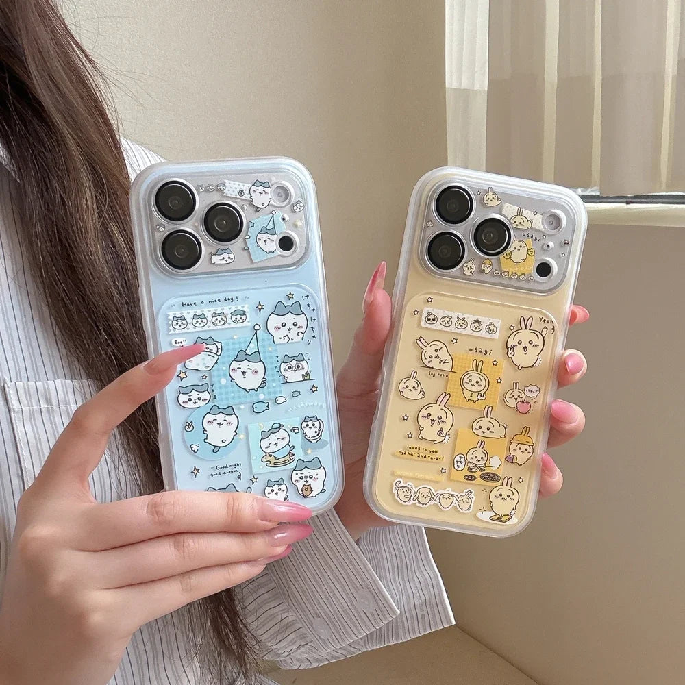 Cute Cartoon Janpan Anime Chiikawa Hachiware Usagi Phone Case For iPhone 17 16 15 14 13 Pro Max Cases Shockproof Hard Cover