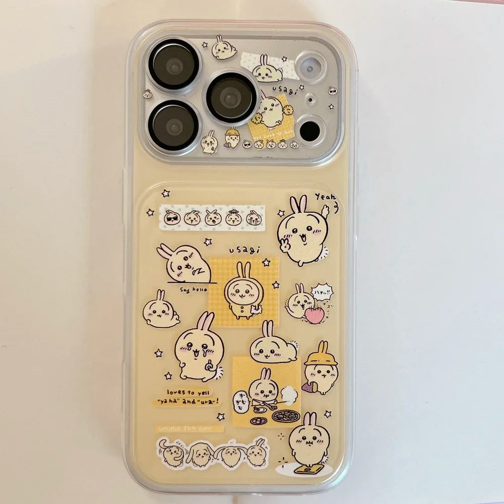 Cute Cartoon Janpan Anime Chiikawa Hachiware Usagi Phone Case For iPhone 17 16 15 14 13 Pro Max Cases Shockproof Hard Cover