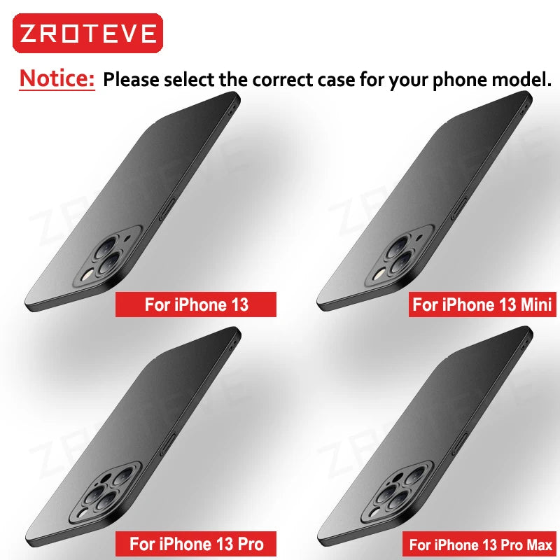 For iPhone 18 17 16 Pro Max 17e 16e 15 14 Plus 13 Mini Case ZROTEVE Ultra Slim Matte Hard PC Cover For IPhone17 Air Phone Case