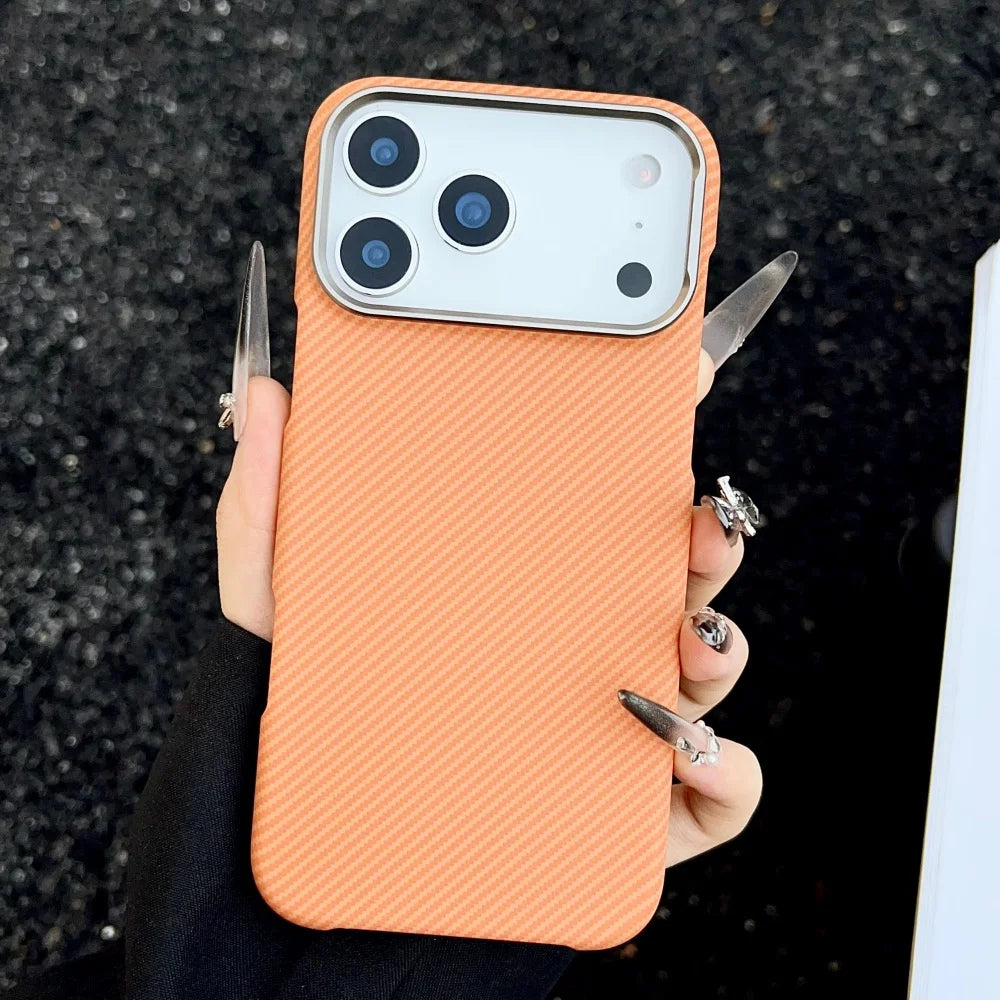 Magnetic Kevlar Texture High Quality Fiber For Magsafe Case For iPhone 17 16 15 14 18 Pro Max Metal Lens Frame Shockproof Cover