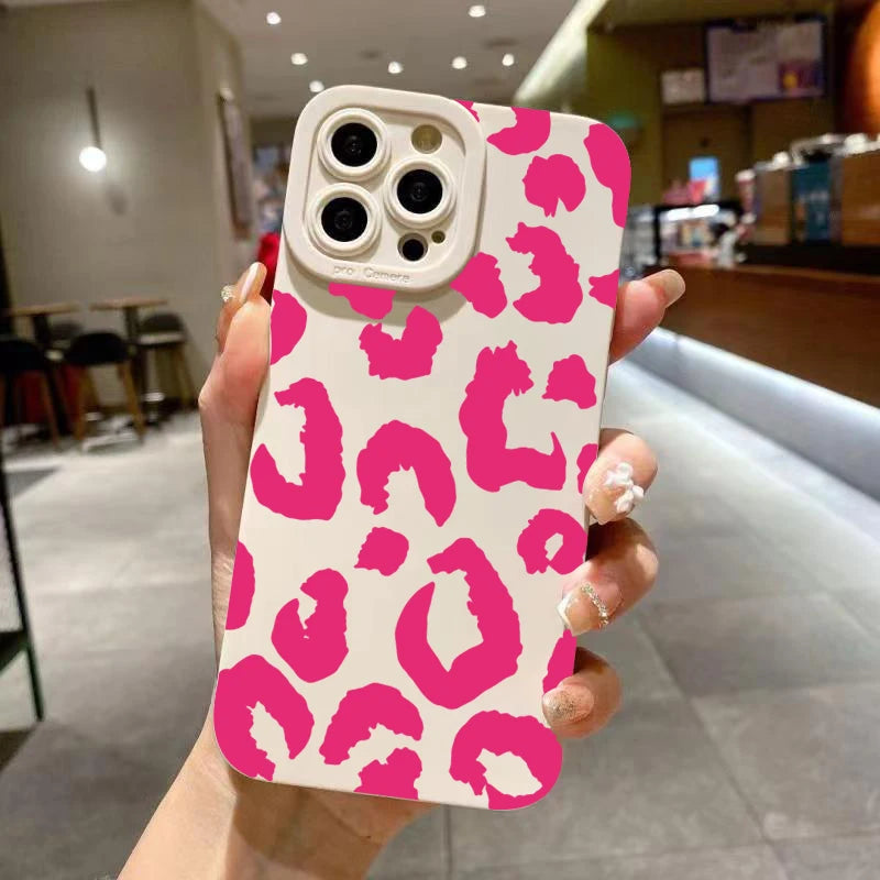Leopard Design Camera Protective Phone Case for iPhone 16 Cases iPhone 18 17 Air 15 14 13 12 11 Pro Max 16 XR X 7 8 Plus Cover