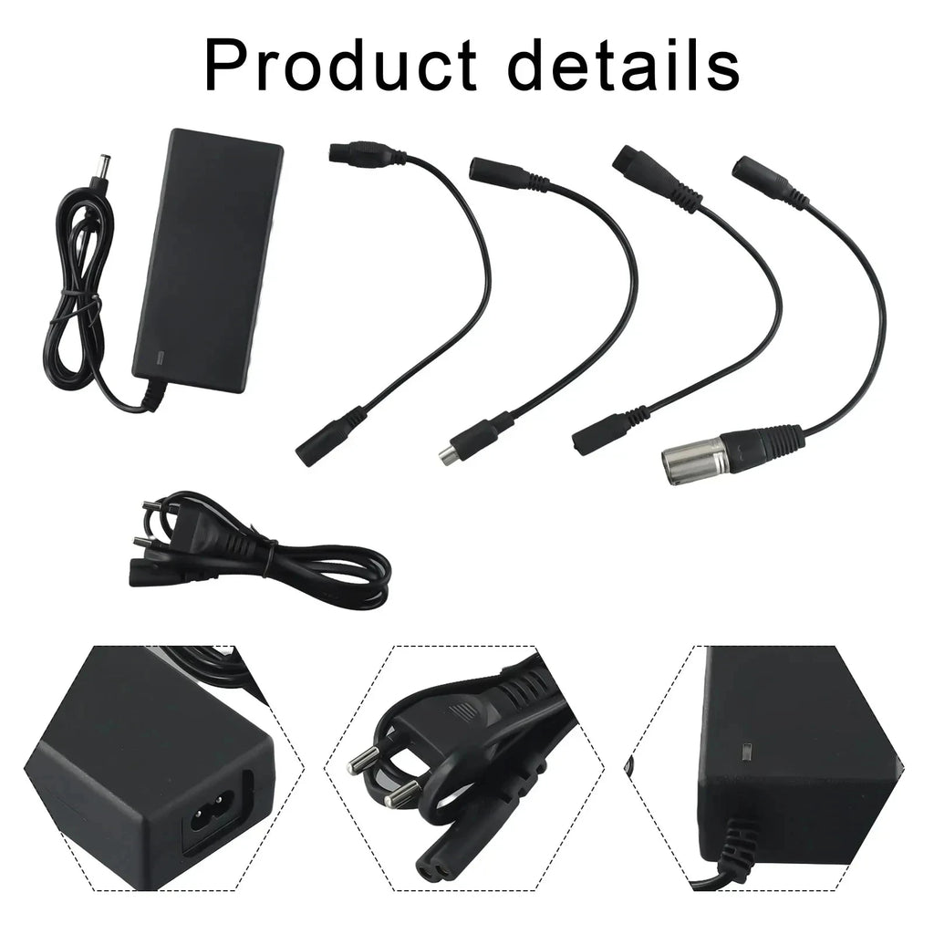 Electric Scooter Charger, 42V 2A Hoverboard Charger, Scooter Battery Chargers with 5 Connectors, Electric Scooter Charger