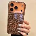 Stylish Brown Leopard Print Phone Case For iPhone 17 18 Pro Air 16 15 14 13 12 14 Pro Max 16E X XR XS Max Plus Shockproof Cover