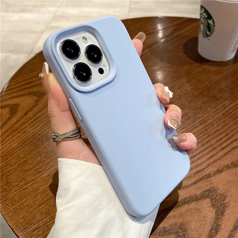 Liquid Silicone Rubber phone case for iphone 17 16 15 14 plus 13 12 11 pro max cover Luxury funda Cute Colors cases carcasa