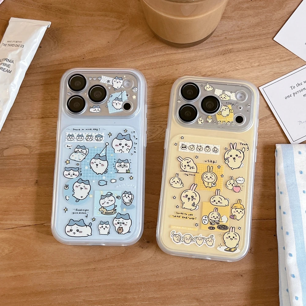 Cute Cartoon Janpan Anime Chiikawa Hachiware Usagi Phone Case For iPhone 17 16 15 14 13 Pro Max Cases Shockproof Hard Cover