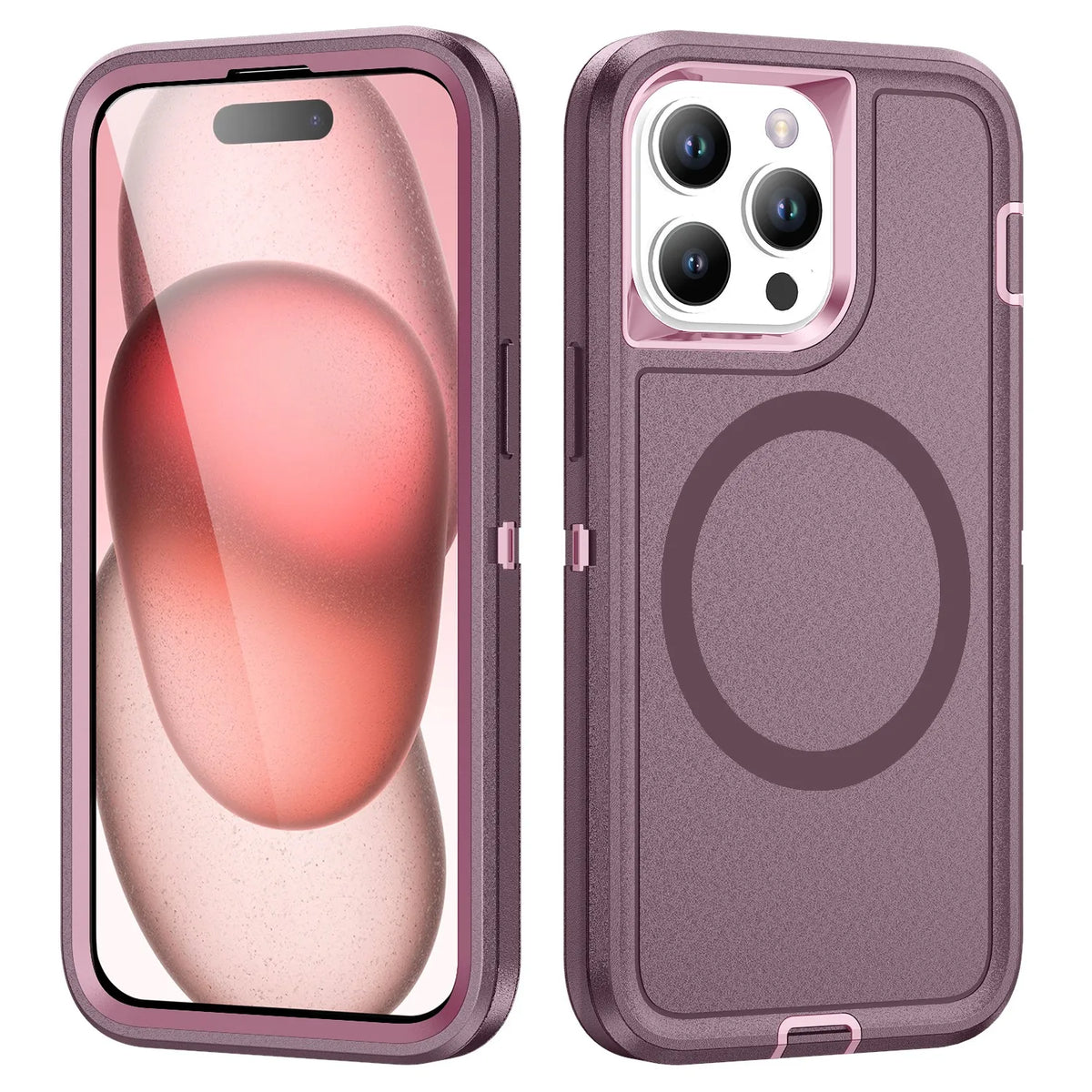 Case For iPhone 17 Pro Max iphone 16 Pro Max 16 15 Pro Max Heavy Duty Shock Absorption Full Body Protective Silicone Rubber Case