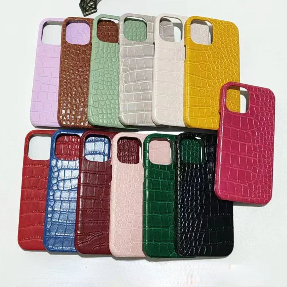 The New Model Is Suitable for iPhone 16plus Crocodile Pattern Phone Case 15promax 14pro 13 12 Anti Drop Hard PC Protection Cover