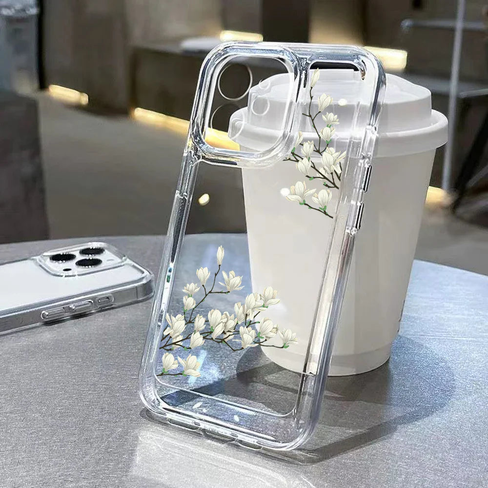 Flower Shockproof Transparent Phone Case